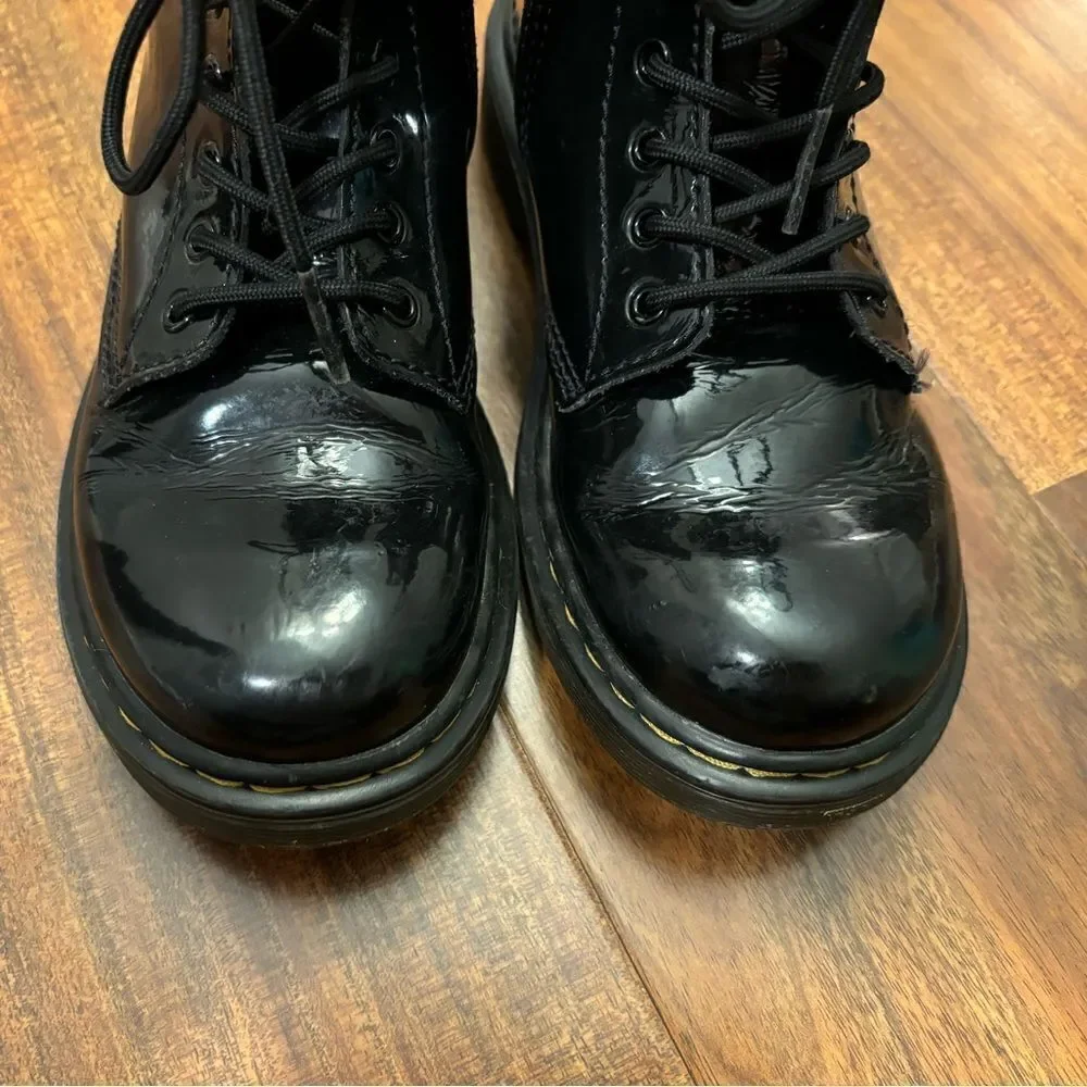 Dr. Martens Black shiny combat boots